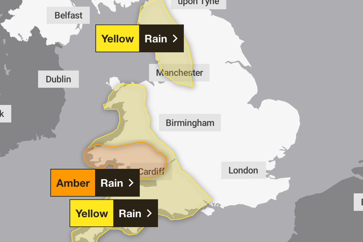 Weather map: Where heavy rain will hit London, England and Wales this weekend after Met Office warning 